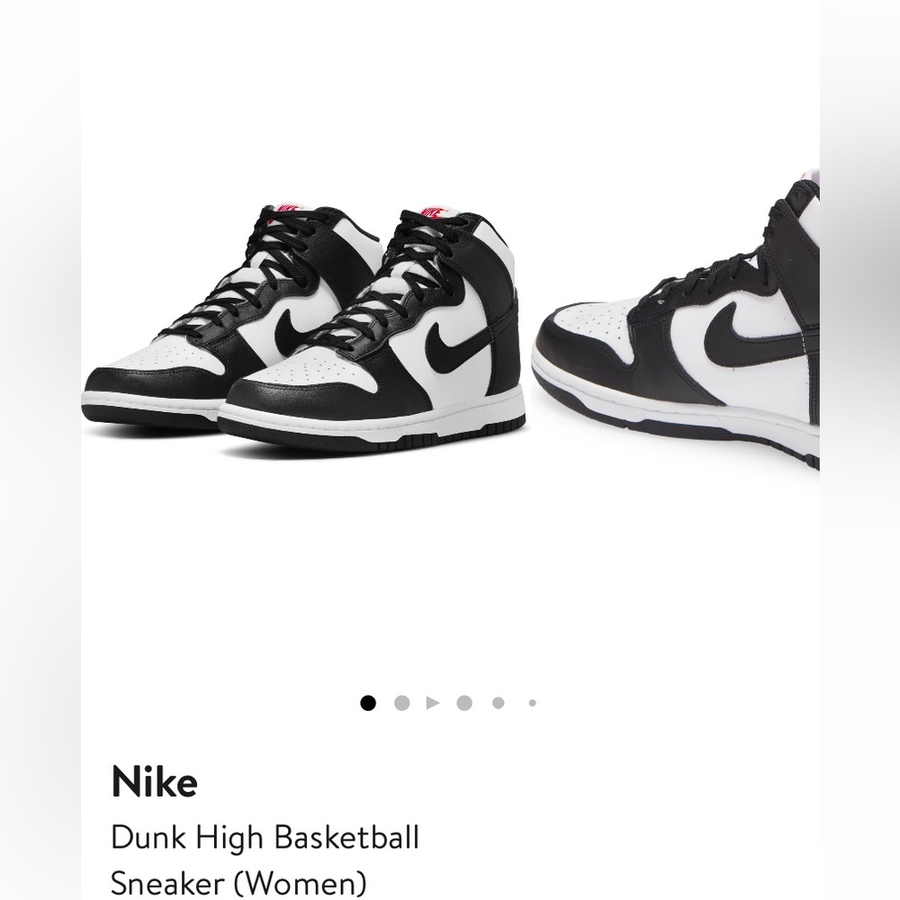 Women’s Nike dunk high. Color White/ Black/ University Red. Size 6. Authentic.